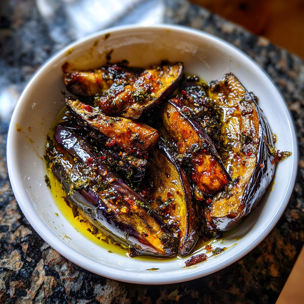 Auberginen aus der Pfanne saftig