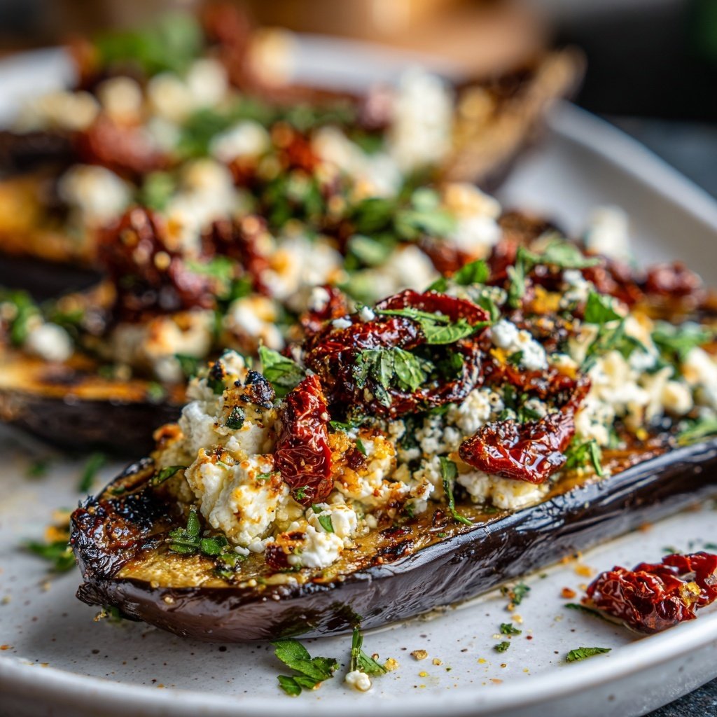 Gegrillte Auberginen Mit Feta
