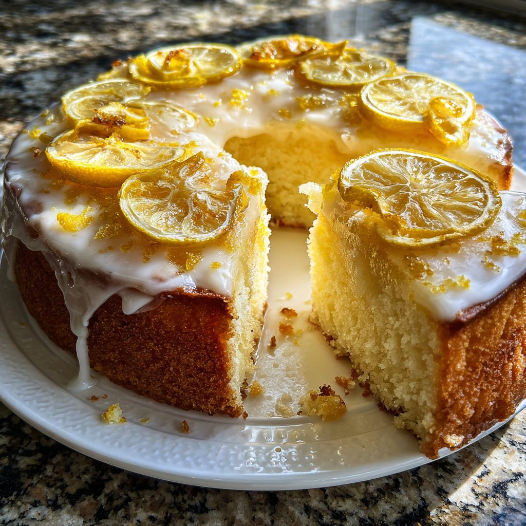 Blechkuchen mit Zitronenpudding