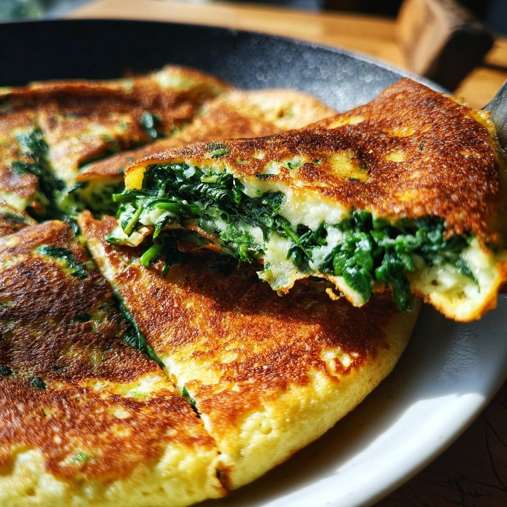 Pfannkuchen mit Spinat