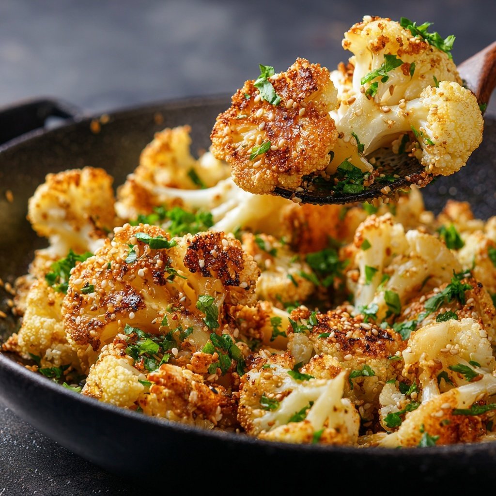 Blumenkohlpfanne mit Sesam